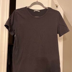 Zara Charcoal Gray Womens Short Sleeve Tee